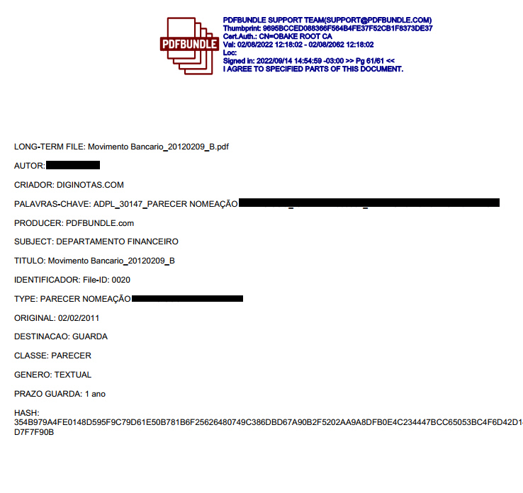 Sample of Metadata Page