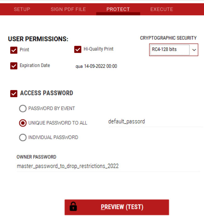 Sample of PDF Permissions